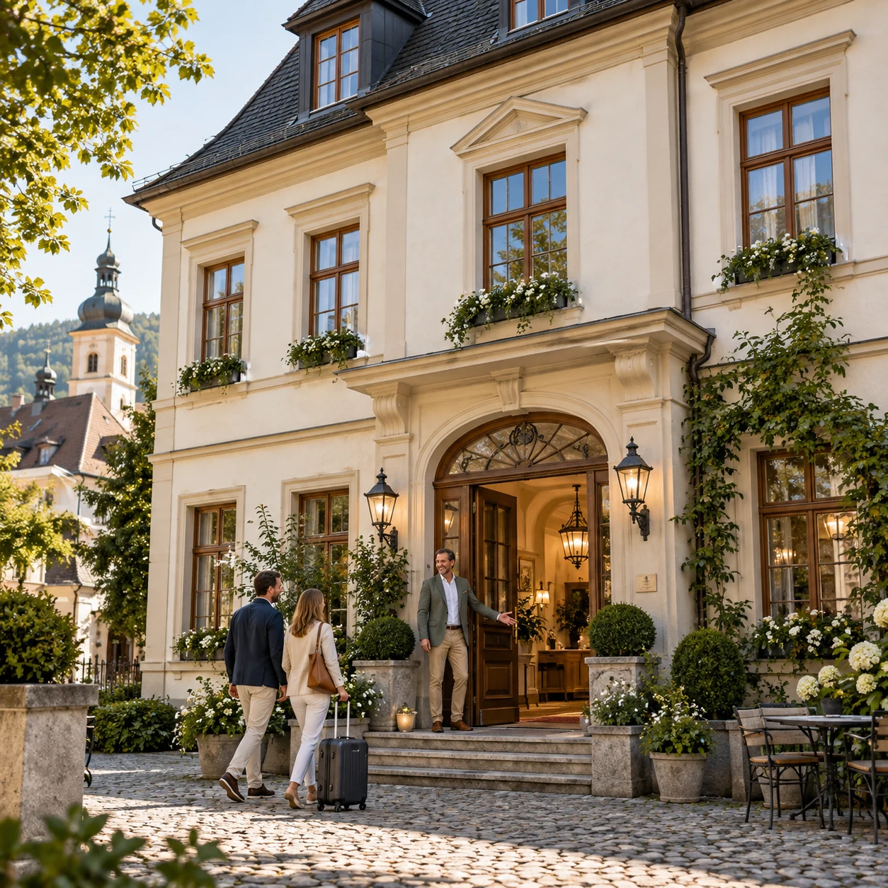 European boutique hotel with a historic facade and a welcoming reception