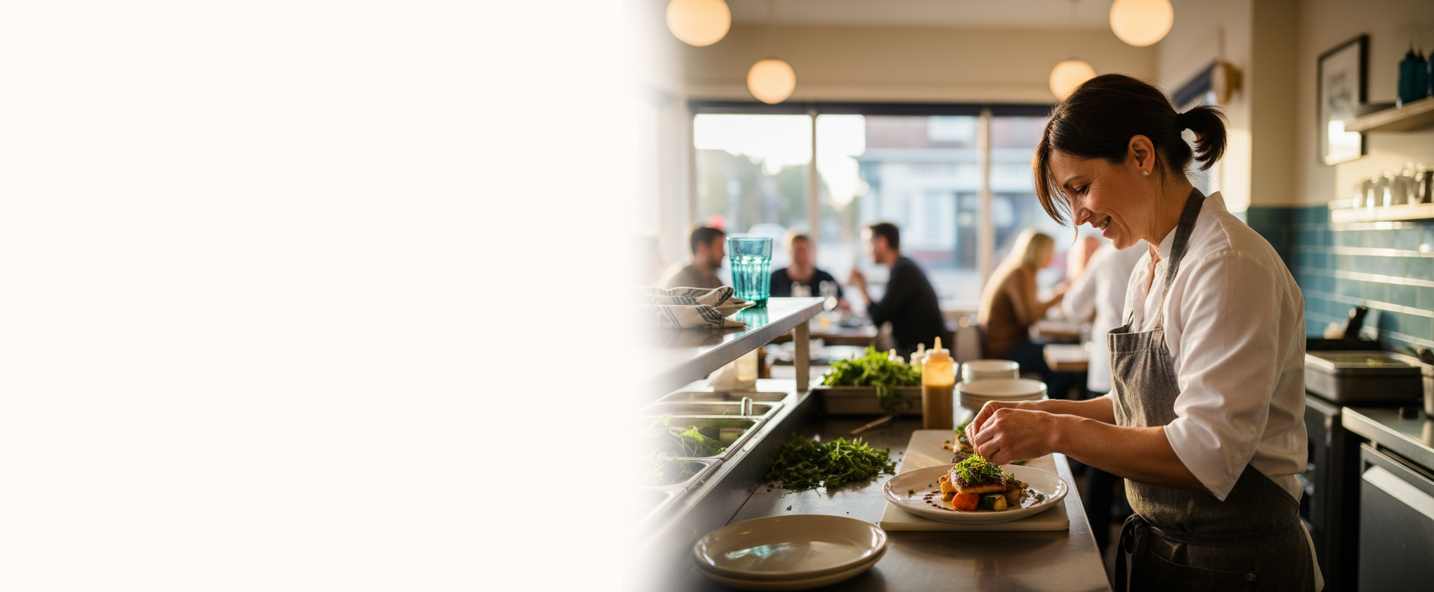 Restaurant and cafe owner using business dashboard